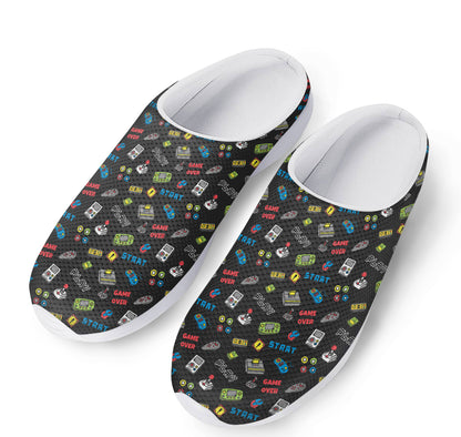Video Game Gadgets Pattern Print Mesh Casual Shoes