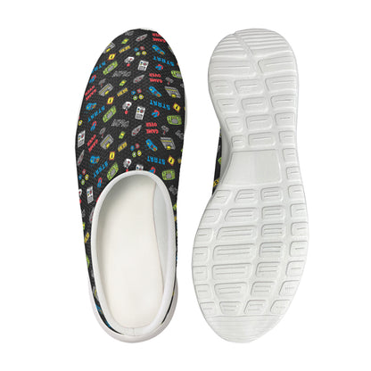 Video Game Gadgets Pattern Print Mesh Casual Shoes