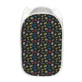 Video Game Gadgets Pattern Print Mesh Laundry Hamper