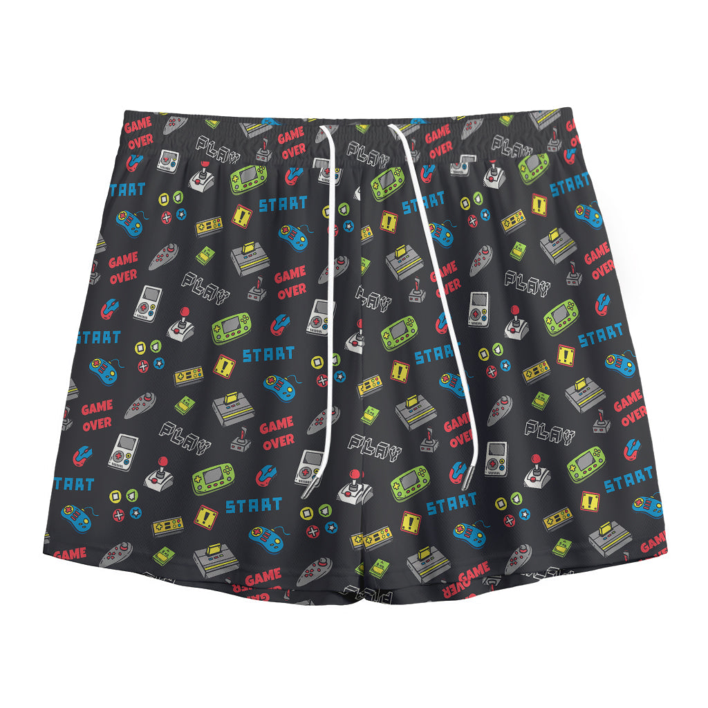 Video Game Gadgets Pattern Print Mesh Shorts