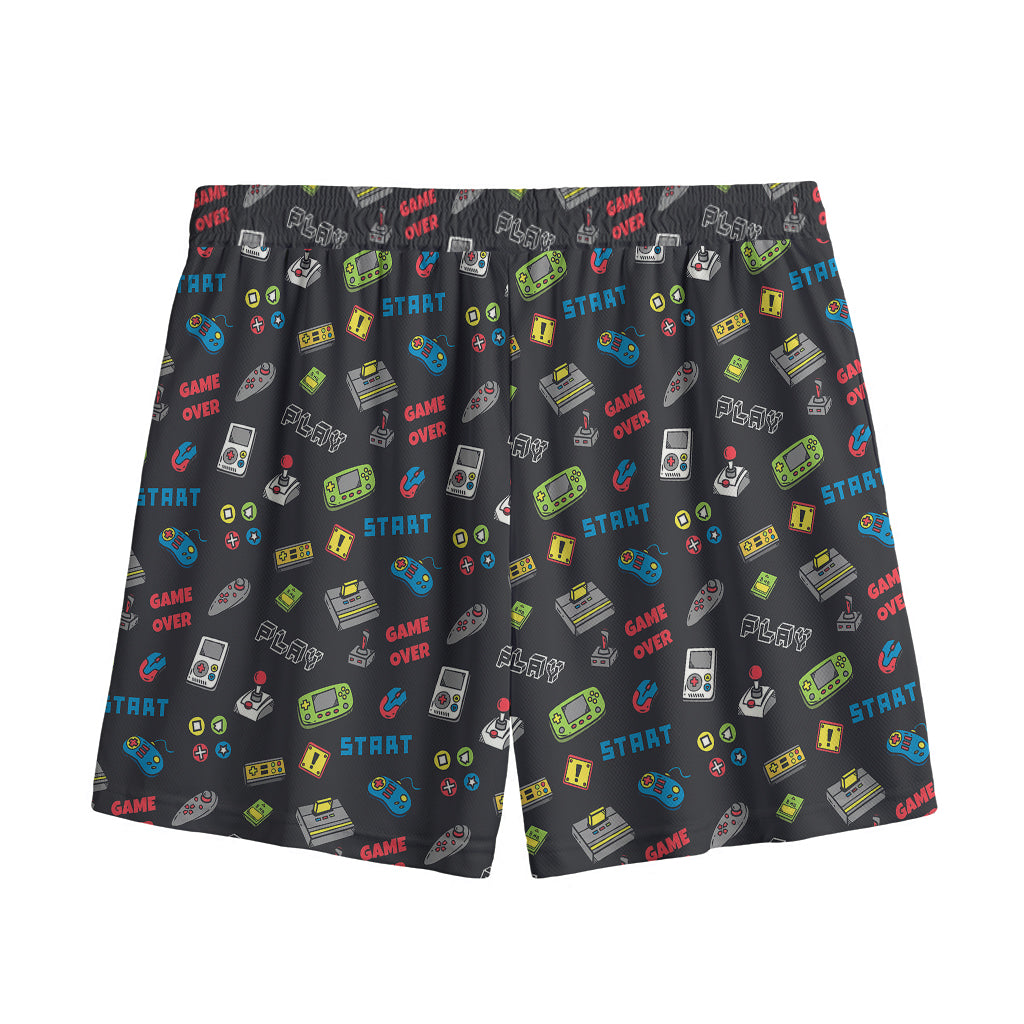 Video Game Gadgets Pattern Print Mesh Shorts