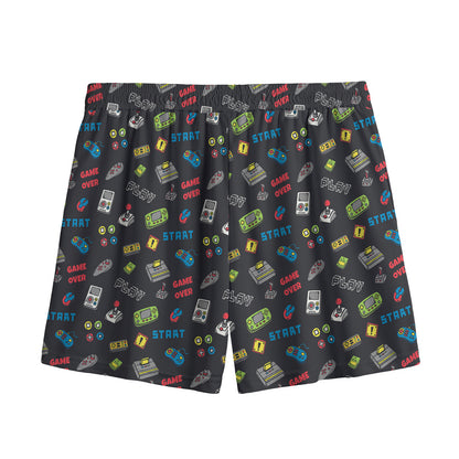 Video Game Gadgets Pattern Print Mesh Shorts
