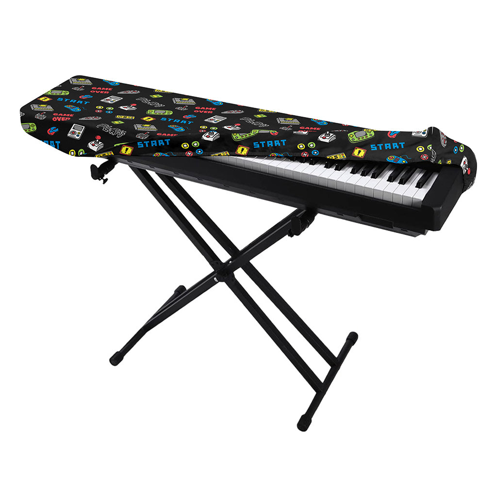 Video Game Gadgets Pattern Print Piano Keyboard Cover