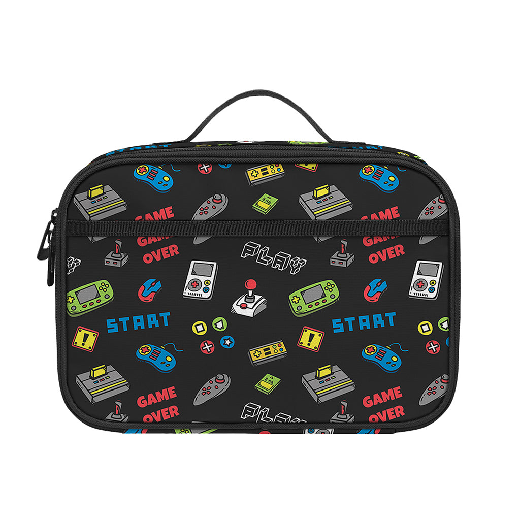 Video Game Gadgets Pattern Print Portable Lunch Bag
