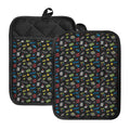 Video Game Gadgets Pattern Print Pot Holders With Pocket