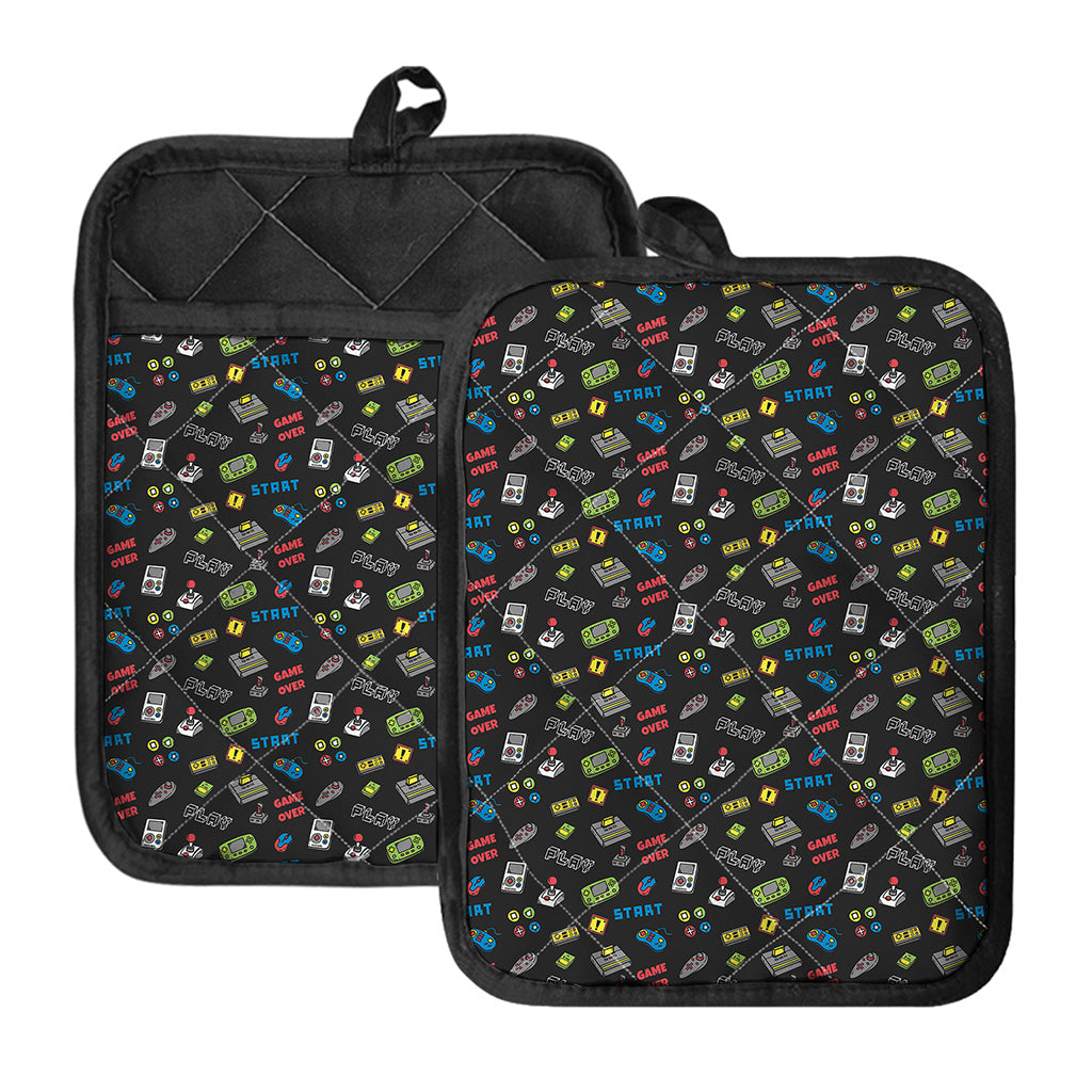 Video Game Gadgets Pattern Print Pot Holders With Pocket