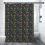 Video Game Gadgets Pattern Print Premium Shower Curtain