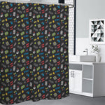 Video Game Gadgets Pattern Print Premium Shower Curtain