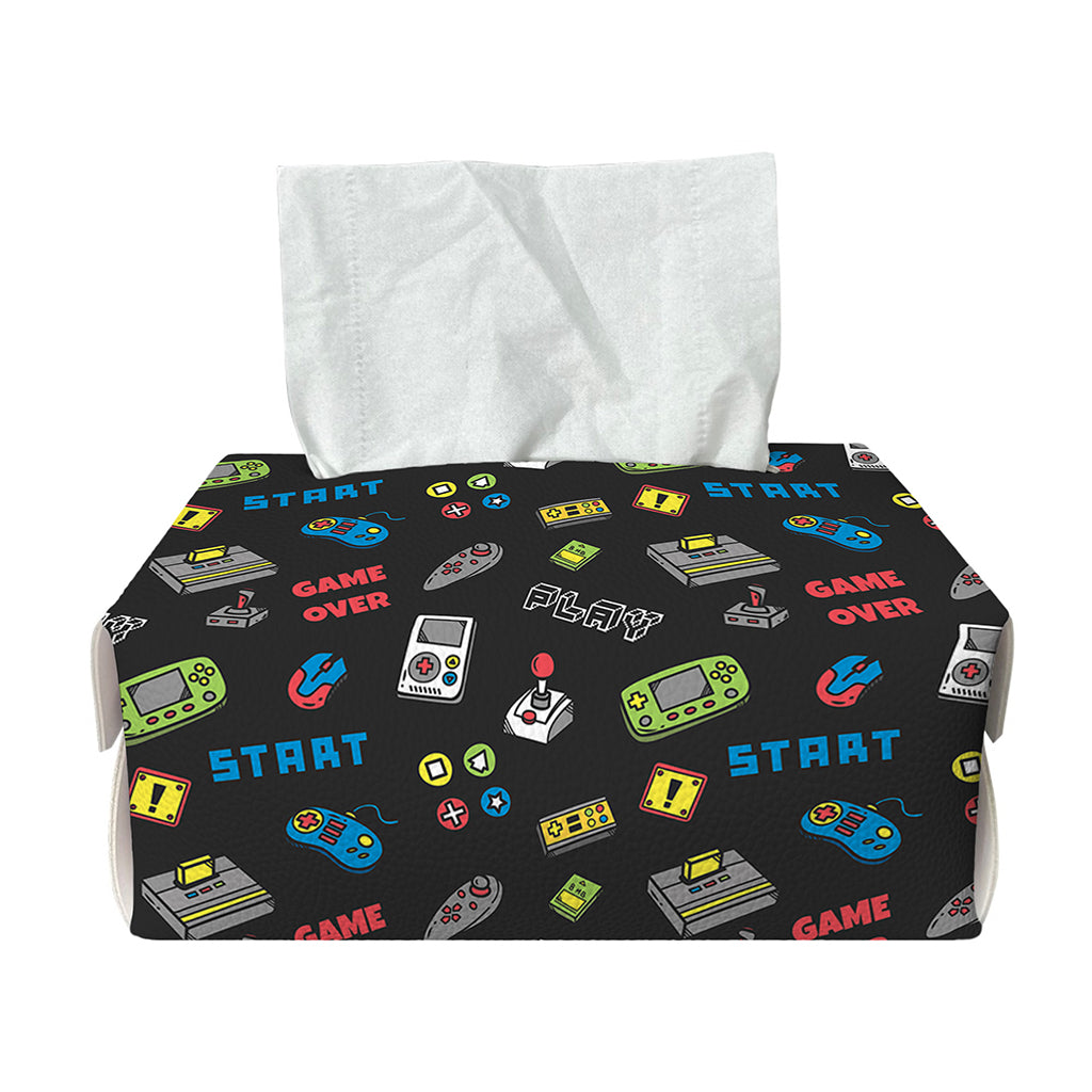 Video Game Gadgets Pattern Print Rectangle Tissue Box Cover