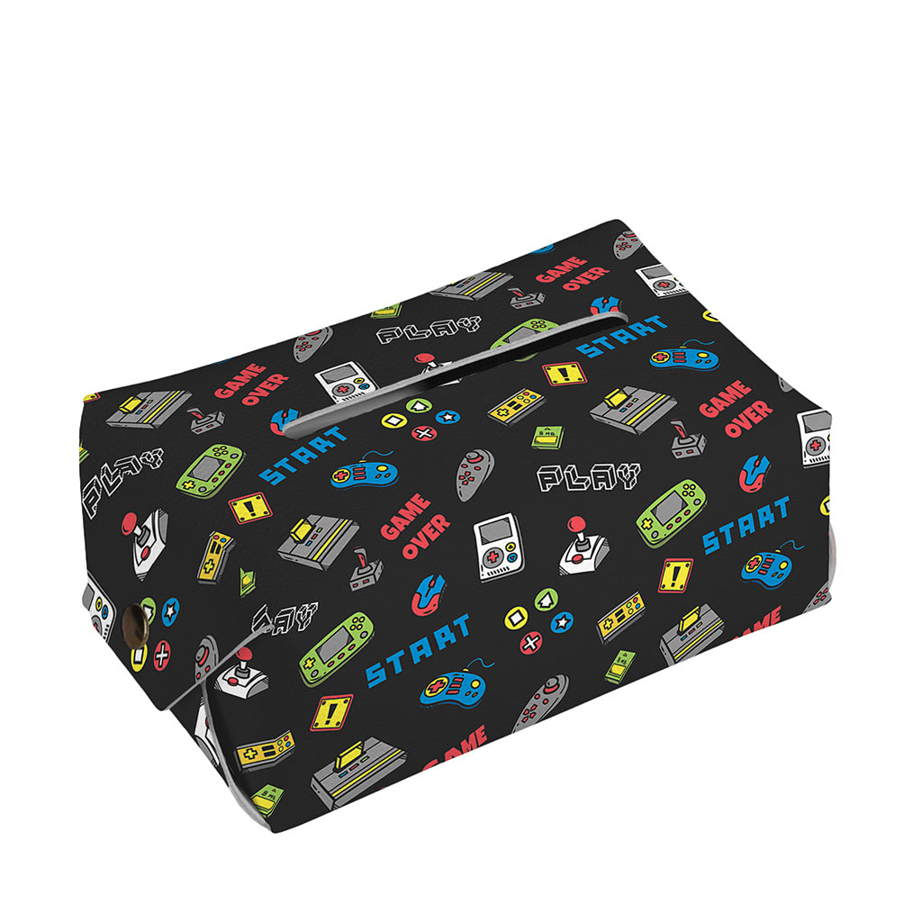 Video Game Gadgets Pattern Print Rectangle Tissue Box Cover