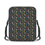 Video Game Gadgets Pattern Print Rectangular Crossbody Bag