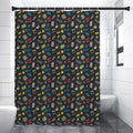 Video Game Gadgets Pattern Print Shower Curtain