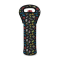 Video Game Gadgets Pattern Print Single Neoprene Wine Tote