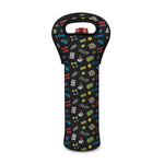 Video Game Gadgets Pattern Print Single Neoprene Wine Tote