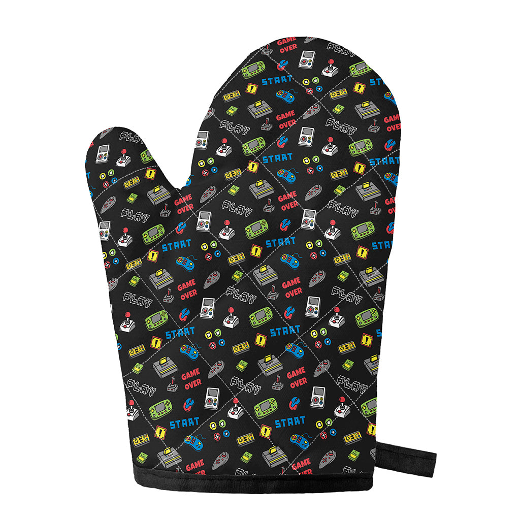 Video Game Gadgets Pattern Print Single Oven Mitt