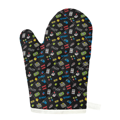 Video Game Gadgets Pattern Print Single Oven Mitt