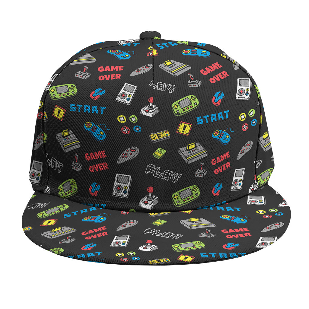Video Game Gadgets Pattern Print Snapback Cap