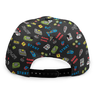 Video Game Gadgets Pattern Print Snapback Cap