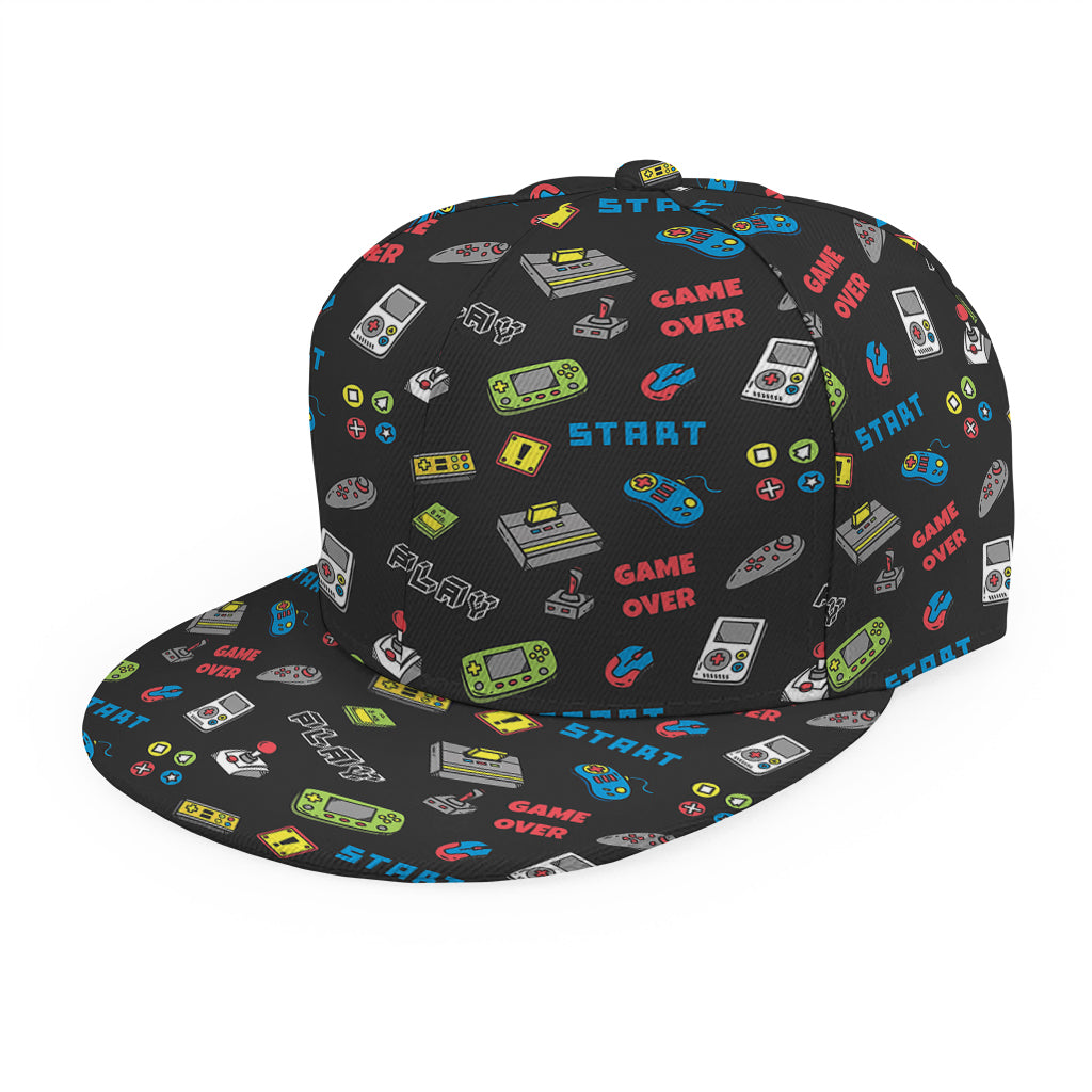 Video Game Gadgets Pattern Print Snapback Cap