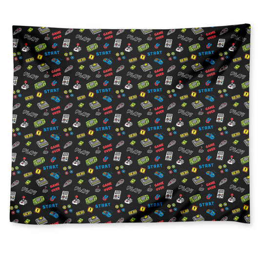Video Game Gadgets Pattern Print Tapestry