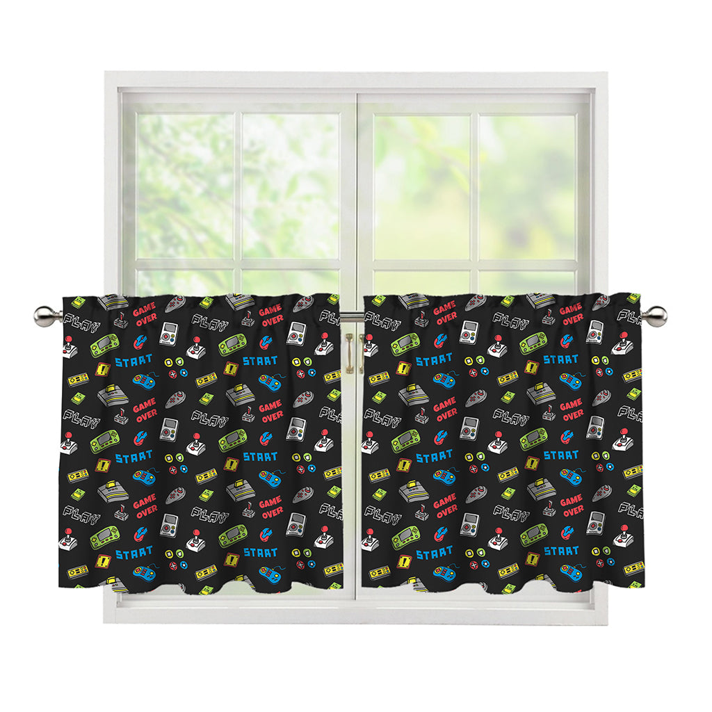 Video Game Gadgets Pattern Print Tier Curtains