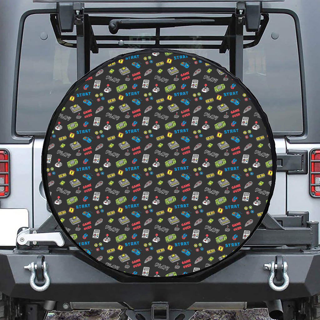 Video Game Gadgets Pattern Print Tire Cover