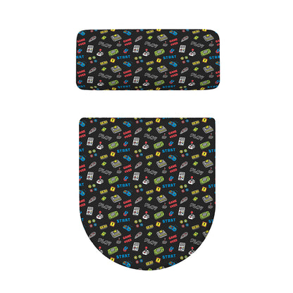Video Game Gadgets Pattern Print Toilet Lid And Tank Cover Set