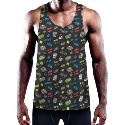 Video Game Gadgets Pattern Print Training Tank Top