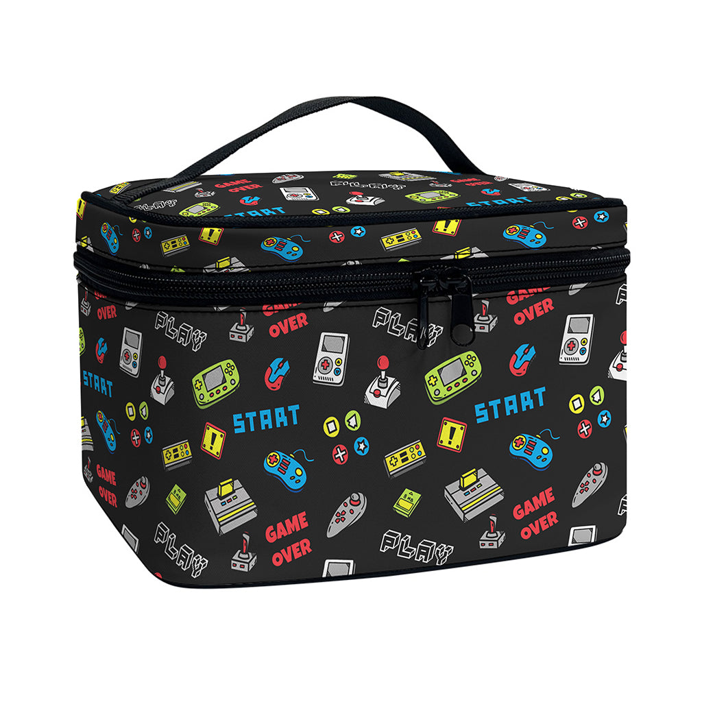 Video Game Gadgets Pattern Print Travel Makeup Bag