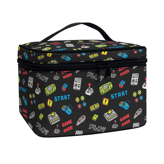 Video Game Gadgets Pattern Print Travel Makeup Bag