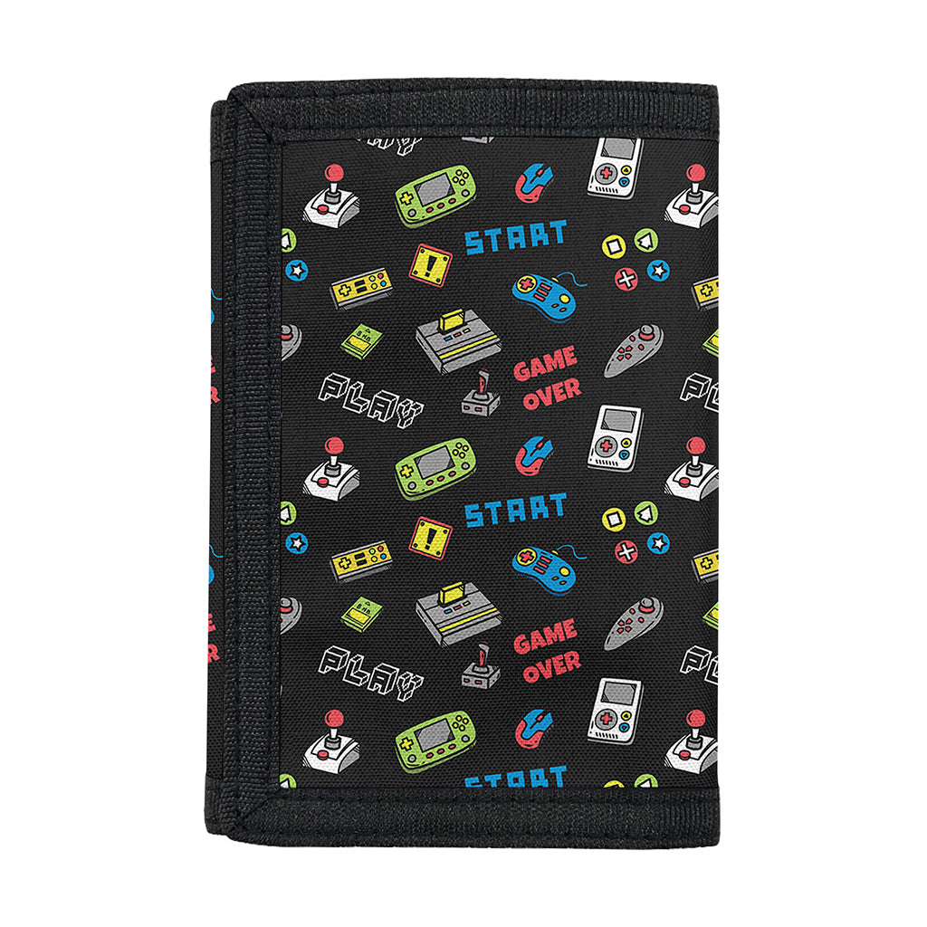 Video Game Gadgets Pattern Print Trifold Wallet