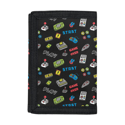 Video Game Gadgets Pattern Print Trifold Wallet