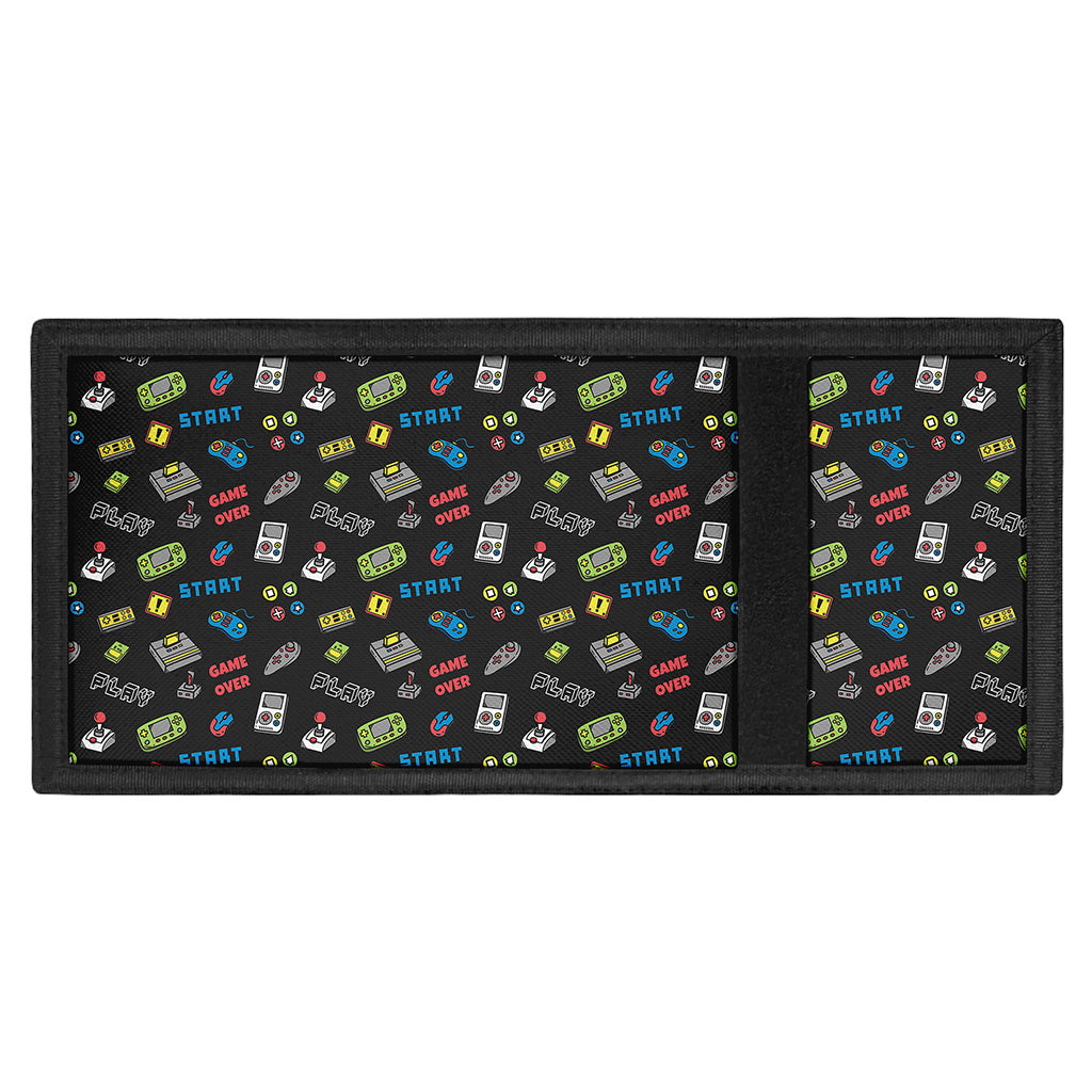 Video Game Gadgets Pattern Print Trifold Wallet