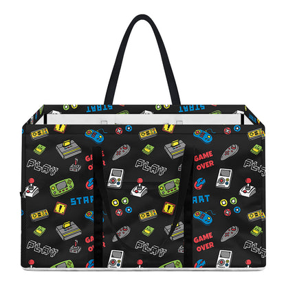 Video Game Gadgets Pattern Print Utility Tote Bag