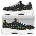 Video Game Gadgets Pattern Print White Chunky Shoes