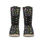 Video Game Gadgets Pattern Print Winter Boots