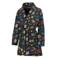 Video Game Gadgets Pattern Print Women's Bathrobe