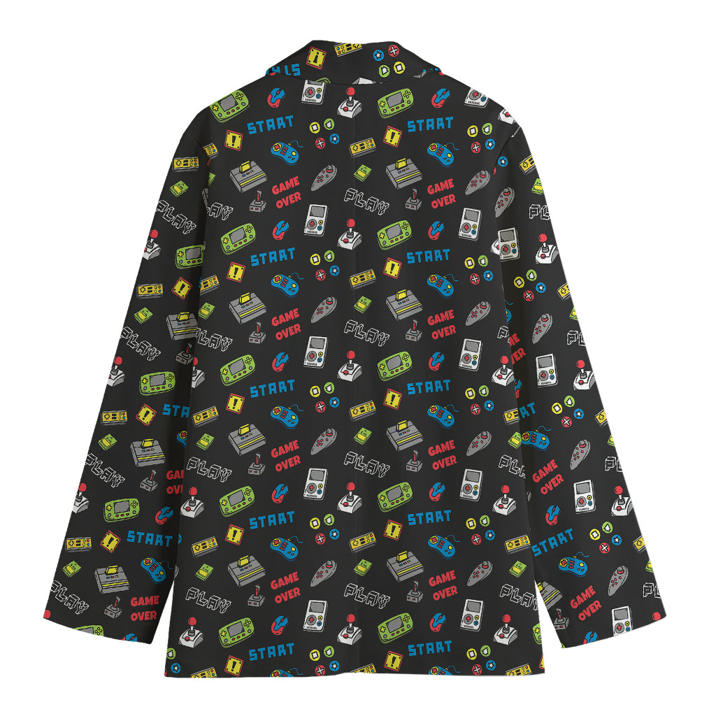 Video Game Gadgets Pattern Print Women's Blazer