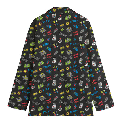Video Game Gadgets Pattern Print Women's Blazer