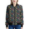 Video Game Gadgets Pattern Print Women's Bomber Jacket