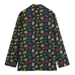 Video Game Gadgets Pattern Print Women's Cotton Blazer
