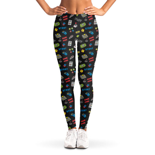 Video Game Gadgets Pattern Print Women's Leggings