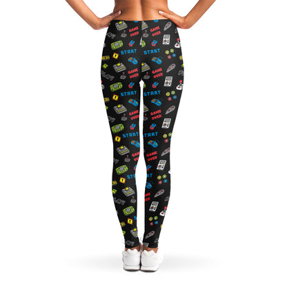 Video Game Gadgets Pattern Print Women's Leggings