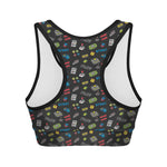 Video Game Gadgets Pattern Print Women's Sports Bra