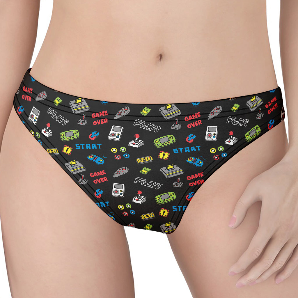 Video Game Gadgets Pattern Print Women's Thong
