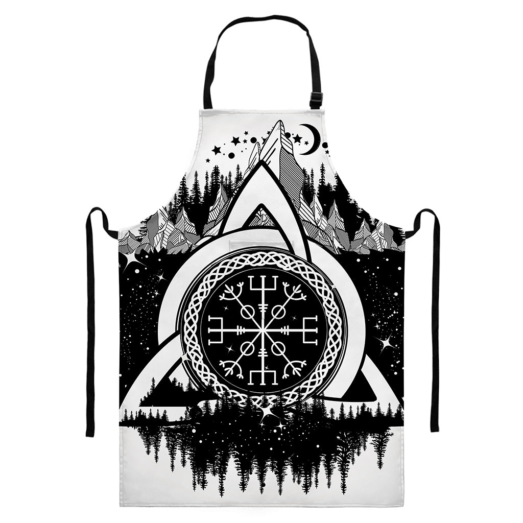 Viking Celtic Trinity Knot Print Bib Apron With Pocket