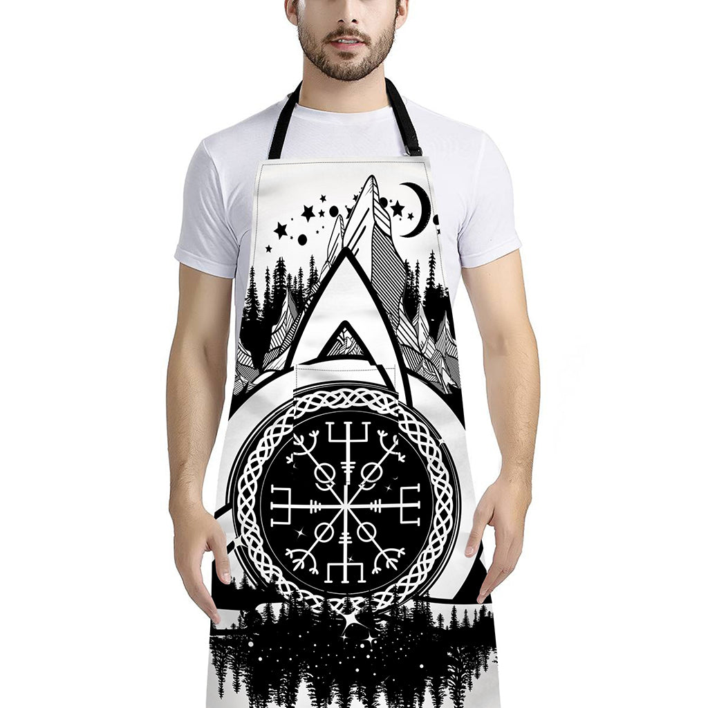 Viking Celtic Trinity Knot Print Bib Apron With Pocket