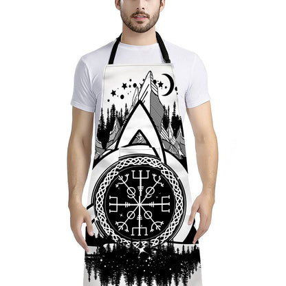Viking Celtic Trinity Knot Print Bib Apron With Pocket