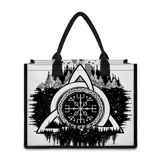 Viking Celtic Trinity Knot Print Canvas Tote Bag