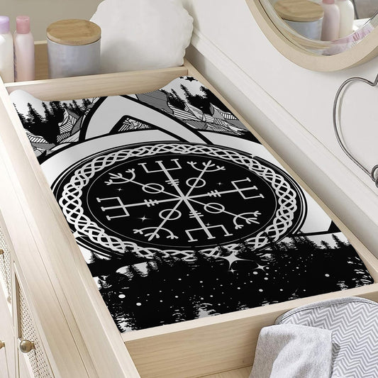 Viking Celtic Trinity Knot Print Changing Pad Cover